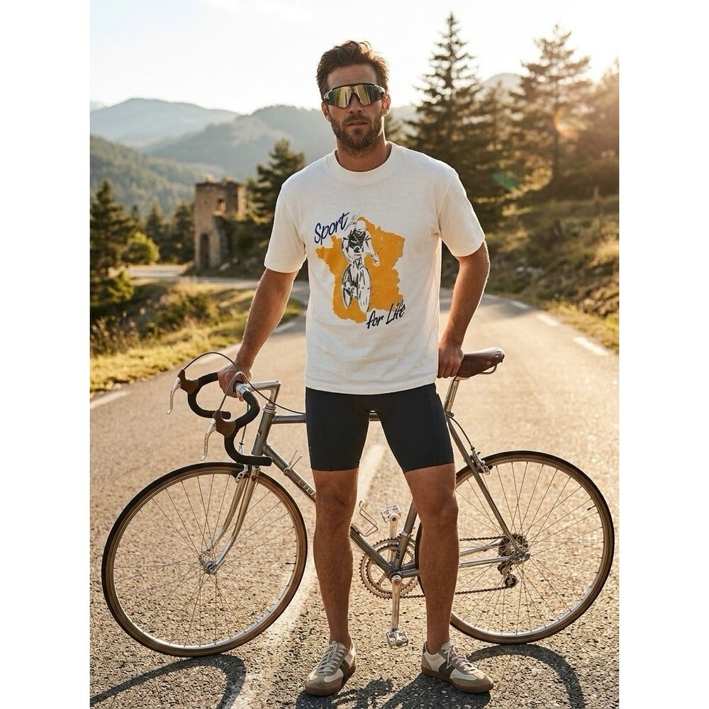 Vintage 80s 90s C&A Rodeo Sport Cycling T Shirt France Map Graphic Single Stitch